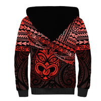 Personalised Matariki New Zealand Sherpa Hoodie Maori New Year Tiki Red Version LT14 - Polynesian Pride