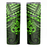 Matariki New Zealand Skinny Tumbler Maori New Year Tiki Green Version