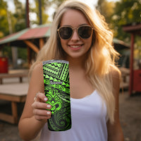 Matariki New Zealand Skinny Tumbler Maori New Year Tiki Green Version