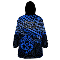 Matariki New Zealand Wearable Blanket Hoodie Maori New Year Tiki Blue Version LT14