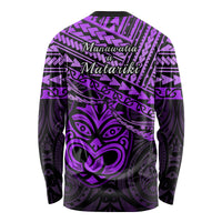 Matariki New Zealand Long Sleeve Shirt Maori New Year Tiki Purple Version LT14