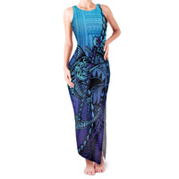 Personalised Polynesia Blue Marlin Fishing Family Matching Tank Maxi Dress and Hawaiian Shirt Marlin Anchor Tattoo Polynesian Pattern