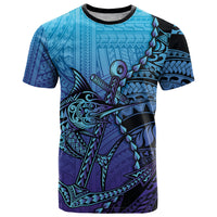 Personalised Polynesia Blue Marlin Fishing T Shirt Marlin Anchor Tattoo Polynesian Pattern LT14 Purple - Polynesian Pride