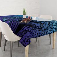 Personalised Polynesia Blue Marlin Fishing Tablecloth Marlin Anchor Tattoo Polynesian Pattern LT14 - Polynesian Pride