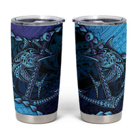 Personalised Polynesia Blue Marlin Fishing Tumbler Cup Marlin Anchor Tattoo Polynesian Pattern LT14 Purple - Polynesian Pride