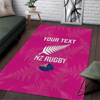 Custom New Zealand Silver Fern Rugby Area Rug Go Aotearoa - Pink Version LT14 Pink - Polynesian Pride