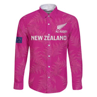 Custom New Zealand Silver Fern Rugby Family Matching Summer Maxi Dress and Hawaiian Shirt Go Aotearoa - Pink Version