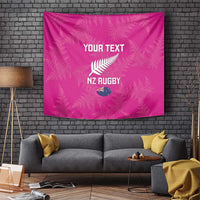 Custom New Zealand Silver Fern Rugby Tapestry Go Aotearoa - Pink Version LT14 - Polynesian Pride