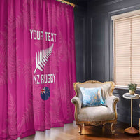 Custom New Zealand Silver Fern Rugby Window Curtain Go Aotearoa - Pink Version LT14 - Polynesian Pride