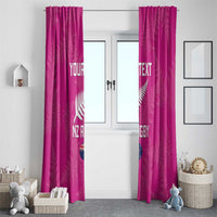 Custom New Zealand Silver Fern Rugby Window Curtain Go Aotearoa - Pink Version LT14 - Polynesian Pride