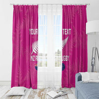 Custom New Zealand Silver Fern Rugby Window Curtain Go Aotearoa - Pink Version LT14 - Polynesian Pride