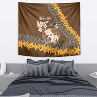Personalised Tonga Language Week Tapestry Malo e Lelei Tongan Ngatu Pattern - Brown LT14 - Polynesian Pride
