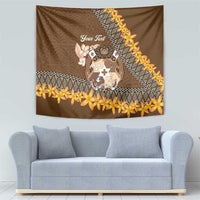 Personalised Tonga Language Week Tapestry Malo e Lelei Tongan Ngatu Pattern - Brown LT14 - Polynesian Pride