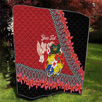 Personalised Tonga Language Week Quilt Malo e Lelei Tongan Ngatu Pattern - Red LT14 - Polynesian Pride