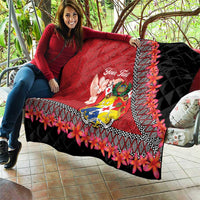 Personalised Tonga Language Week Quilt Malo e Lelei Tongan Ngatu Pattern - Red LT14 - Polynesian Pride