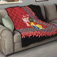 Personalised Tonga Language Week Quilt Malo e Lelei Tongan Ngatu Pattern - Red LT14 - Polynesian Pride