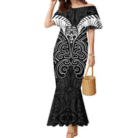 Kia Kaha Te Reo Maori Family Matching Mermaid Dress and Hawaiian Shirt Aotearoa Hei Tiki With Hongi