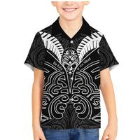 Kia Kaha Te Reo Maori Family Matching Mermaid Dress and Hawaiian Shirt Aotearoa Hei Tiki With Hongi