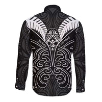 Kia Kaha Te Reo Maori Long Sleeve Button Shirt Aotearoa Hei Tiki With Hongi LT14 - Polynesian Pride