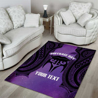 Personalised New Zealand Suffrage Day Area Rug Maori Tattoo Galaxy Vibe - Polynesian Pride