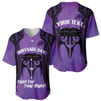 Personalised New Zealand Suffrage Day Baseball Jersey Maori Tattoo Galaxy Vibe - Polynesian Pride