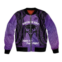 Personalised New Zealand Suffrage Day Bomber Jacket Maori Tattoo Galaxy Vibe - Polynesian Pride