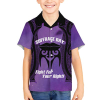 Personalised New Zealand Suffrage Day Family Matching Off The Shoulder Long Sleeve Dress and Hawaiian Shirt Maori Tattoo Galaxy Vibe - Polynesian Pride