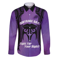 Personalised New Zealand Suffrage Day Family Matching Tank Maxi Dress and Hawaiian Shirt Maori Tattoo Galaxy Vibe - Polynesian Pride