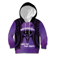 Personalised New Zealand Suffrage Day Kid Hoodie Maori Tattoo Galaxy Vibe - Polynesian Pride