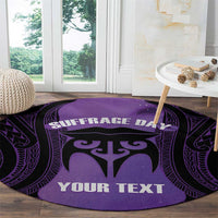Personalised New Zealand Suffrage Day Round Carpet Maori Tattoo Galaxy Vibe - Polynesian Pride