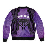 Personalised New Zealand Suffrage Day Sleeve Zip Bomber Jacket Maori Tattoo Galaxy Vibe - Polynesian Pride