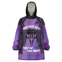 Personalised New Zealand Suffrage Day Wearable Blanket Hoodie Maori Tattoo Galaxy Vibe - Polynesian Pride