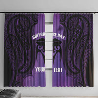 Personalised New Zealand Suffrage Day Window Curtain Maori Tattoo Galaxy Vibe - Polynesian Pride