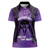 Personalised New Zealand Suffrage Day Women Polo Shirt Maori Tattoo Galaxy Vibe - Polynesian Pride
