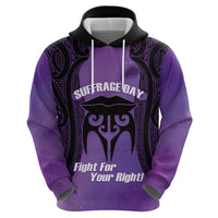 Personalised New Zealand Suffrage Day Zip Hoodie Maori Tattoo Galaxy Vibe - Polynesian Pride