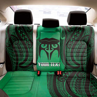 Personalised Moko Kauae New Zealand Back Car Seat Cover Maori Chin Tattoo Green - Polynesian Pride