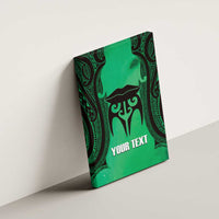 Personalised Moko Kauae New Zealand Canvas Wall Art Maori Chin Tattoo Green - Polynesian Pride