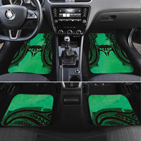 Personalised Moko Kauae New Zealand Car Mats Maori Chin Tattoo Green - Polynesian Pride