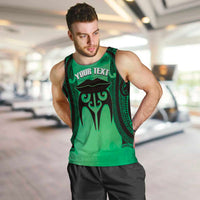 Personalised Moko Kauae New Zealand Men Tank Top Maori Chin Tattoo Green - Polynesian Pride