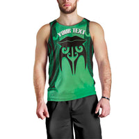 Personalised Moko Kauae New Zealand Men Tank Top Maori Chin Tattoo Green - Polynesian Pride