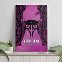 Personalised Moko Kauae New Zealand Canvas Wall Art Maori Chin Tattoo Pink - Polynesian Pride