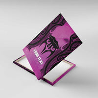 Personalised Moko Kauae New Zealand Canvas Wall Art Maori Chin Tattoo Pink - Polynesian Pride