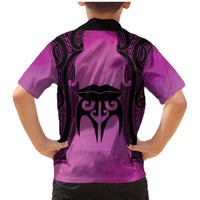 Personalised Moko Kauae New Zealand Family Matching Mermaid Dress and Hawaiian Shirt Maori Chin Tattoo Pink - Polynesian Pride