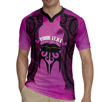 Personalised Moko Kauae New Zealand Rugby Jersey Maori Chin Tattoo Pink - Polynesian Pride
