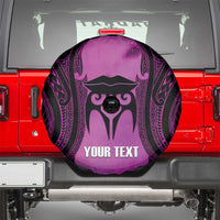 Personalised Moko Kauae New Zealand Spare Tire Cover Maori Chin Tattoo Pink - Polynesian Pride