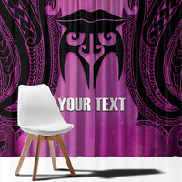 Personalised Moko Kauae New Zealand Window Curtain Maori Chin Tattoo Pink - Polynesian Pride