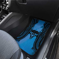 Personalised Moko Kauae New Zealand Car Mats Maori Chin Tattoo Blue - Polynesian Pride