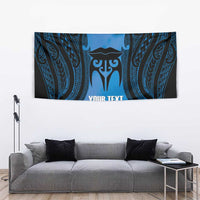 Personalised Moko Kauae New Zealand Tapestry Maori Chin Tattoo Blue - Polynesian Pride
