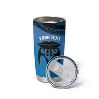 Personalised Moko Kauae New Zealand Tumbler Cup Maori Chin Tattoo Blue LT14 - Polynesian Pride