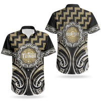 Aotearoa Waikato Tainui Personalised Couples Matching Off Shoulder Maxi Dress and Hawaiian Shirt Maori Iwi Poutama Puhoro Tattoo LT14 - Polynesian Pride
